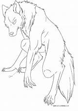 Wolf Lineart Anthro Deviantart sketch template