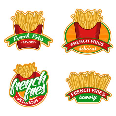 premium vector french fries logo stock vector set