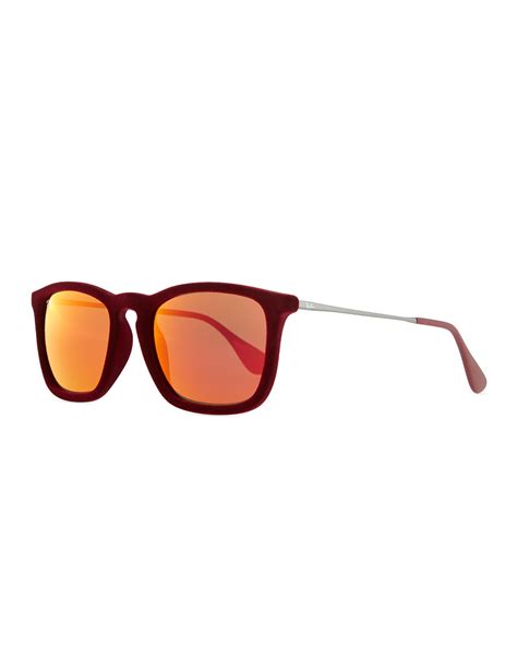ray ban erika velvet edition sunglasses burgundy red in