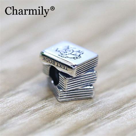 charmily jewelry  sterling silver book charm bead diy fits original pandora charm bracelet
