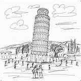 Pisa Leaning Pinrecipes Icu sketch template