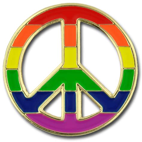Pinmart S Peace Sign Gay Pride Rainbow Lgbt Enamel Lapel Pin Ebay