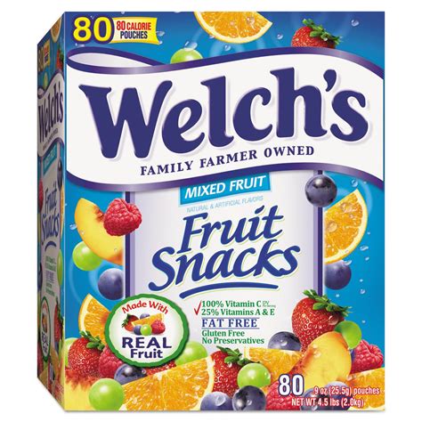 welchs fruit snacks  oz pouch box