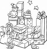 Coloring Presents Pages Christmas Children Kids sketch template