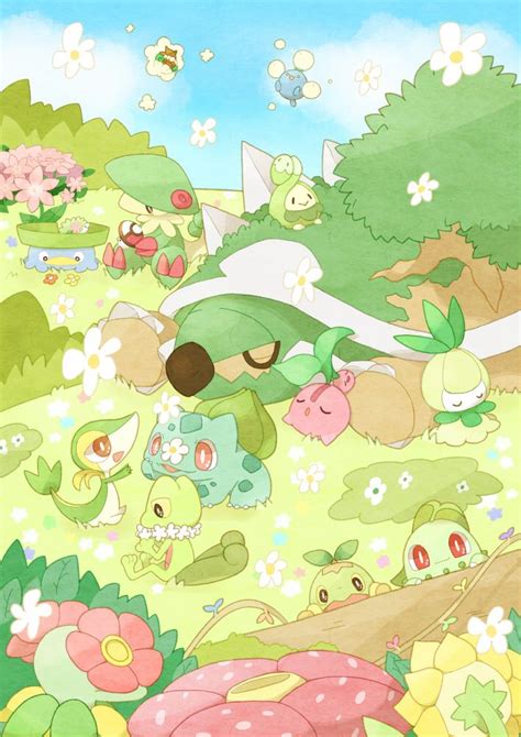 That S Cute All The Little Grass Pokemon Pokemon