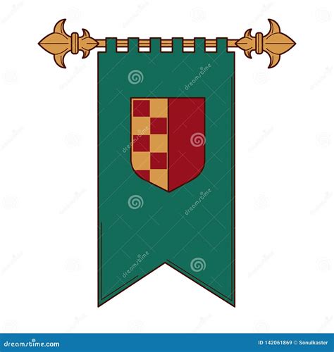 royal medieval flag shield isolated heraldry stock vector illustration  flag nobility