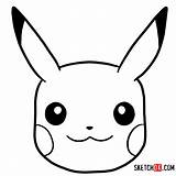 Pikachu Pokemon Draw Drawing Face Step Easy Drawings Sketchok Clipartmag Paintingvalley sketch template