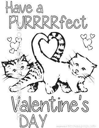 valentine cat coloring pages coloring pages