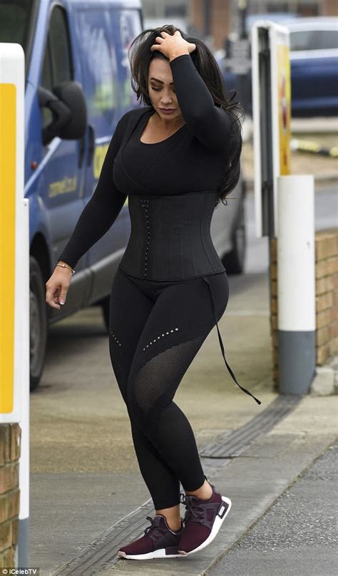 lauren goodger displays her trim corseted frame in essex daily mail online