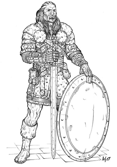 warrior  lineart  area fantasy character art dark fantasy