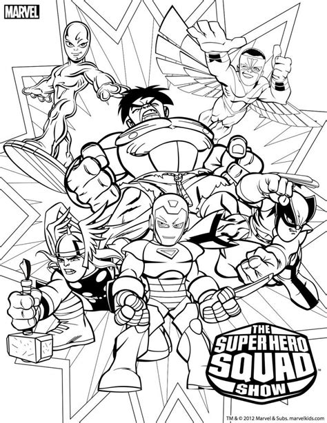 marvel heroes squad colouring pages superhero coloring pages marvel