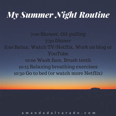 my summer night routine amanda alvarado