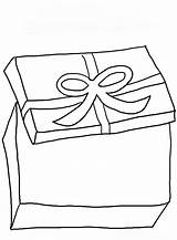 Gift Coloring Pages Box Boxes Ribbon sketch template