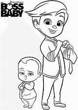 Boss Baby Coloring Printable Pages Sheets Suits sketch template