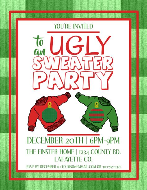 ugly sweater template postermywall