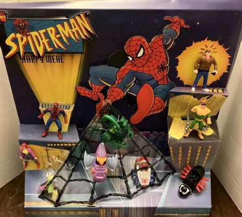vintage  marvel comics spiderman mcdonalds happy meal toy display  rare  picclick