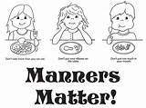 Manners Coloring Table Pages Good Kids Clip Clipart Cliparts Manner Preschool Etiquette Activities Printable Library Behavior Symbols Arts 20pages Teaching sketch template