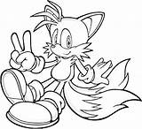 Tails Knuckles Hedgehog Pintar Echidna sketch template