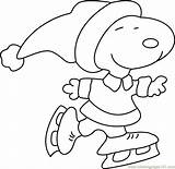 Snoopy Coloring Skating Christmas Pages Printable Cartoons Coloringpages101 Pdf Online sketch template