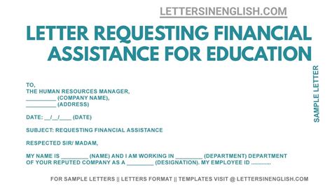 sample letter financial assistance tagalog onvacationswallcom