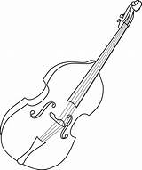 Bass Double Clipart Instrument Drawing String Upright Clip Transparent Vector Guitar Svg Line Instruments Coloring Musical Fiddle Piano Openclipart Big sketch template
