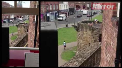 Video Newcastle Couple Having Public Sex On City Wall Captured On