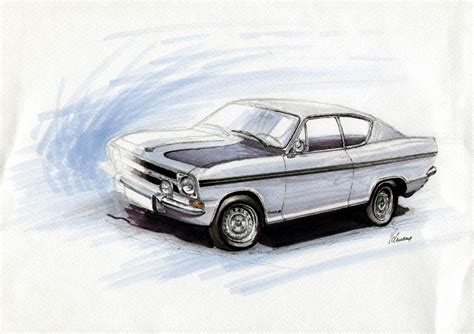kiemen coupe dynamik zeichnung malerei auto von udo schnaars bei