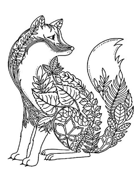 fox coloring pages  adults