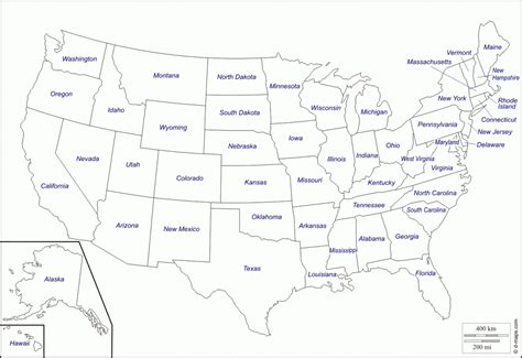 printable labeled map   united states  printable