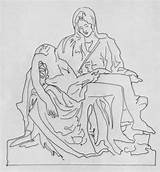 Pieta Michelangelo Blessing Inktober Pyrography Thesis Madonna sketch template
