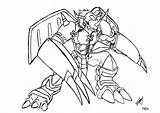 Digimon Shoutmon Coloringhome Animados Popular sketch template