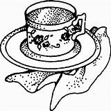 Tea Cup Clipart Clip Teacup Svg Vector Coffee Coloring Pages Cups Saucer Party Drawing Plate Outlay Cliparts Food Bw Vintage sketch template