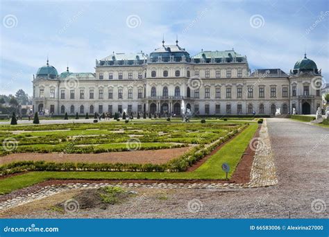 baroque park   belvedere castle  vienna editorial photo image