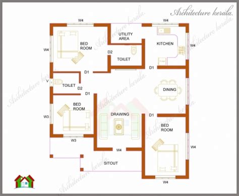 wonderful house plans  sq ft kerala style house plans  square feet  bedroom house