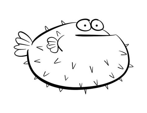 puffer fish image coloring page kids play color
