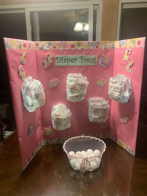 baby shower diaper pong game   items bought