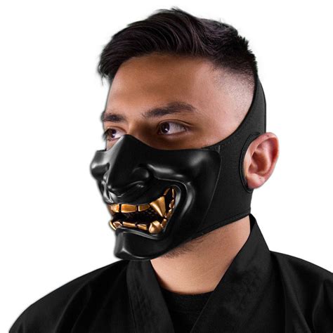 black demon ninja mask plastic  mask cosplay  halloween