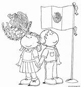 Coloring Flag Mexican Kids Pages Printable sketch template