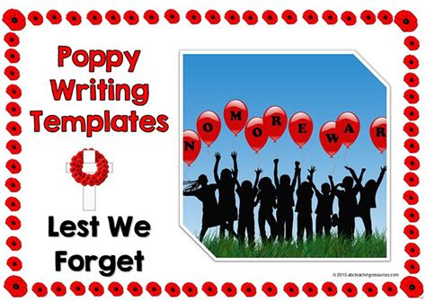 remembrance day poppy writing template  november remembrance