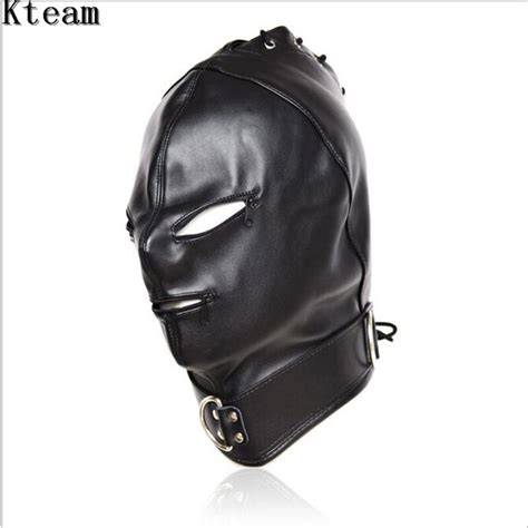 party cosplay mask sexy bondage leather hood bdsm erotic adult games