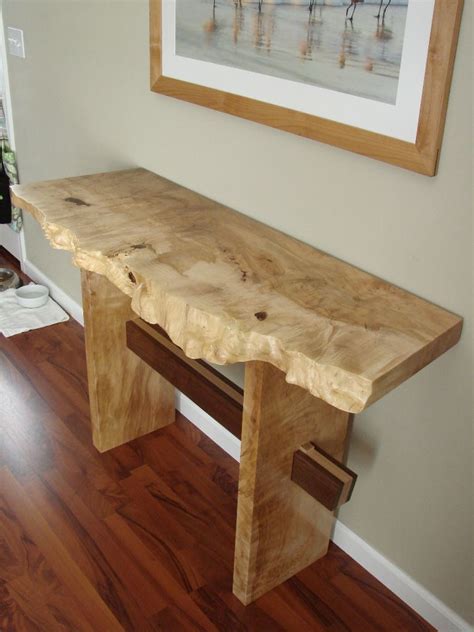 robs natural edge slab hall table  wood whisperer