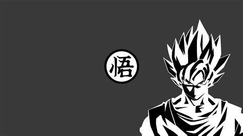 black  white illustration  man son goku dragon ball hd wallpaper
