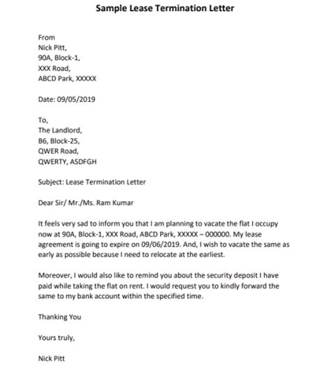 professional moving  notice letter template   tacitproject