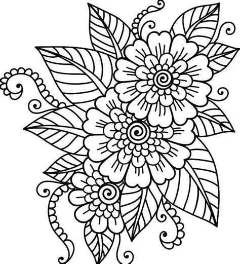 gambar bunga hitam putih adult coloring flowers flower coloring sheets
