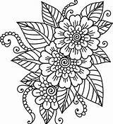 Gambar Bunga Hitam Putih Coloring Mewarnai Untuk Flower Floral Pages Colouring Flowers Sheets Choose Board Dan Mandala sketch template