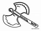 Weapon Medieval Coloring Pages Axe Weapons Colormegood Fantasy sketch template