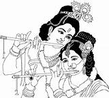 Krishna Radha sketch template