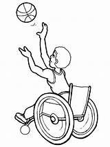 Coloring Basketball Pages Wheelchair Playing Disability Clipart Disabilities Boy Printable Disabled Colouring Sports Kids Physical Children Athlete Clip Color Activity sketch template