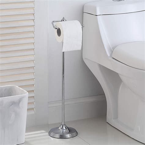 sunnypoint bathroom  standing toilet tissue paper roll holder stand chrome finish walmartcom