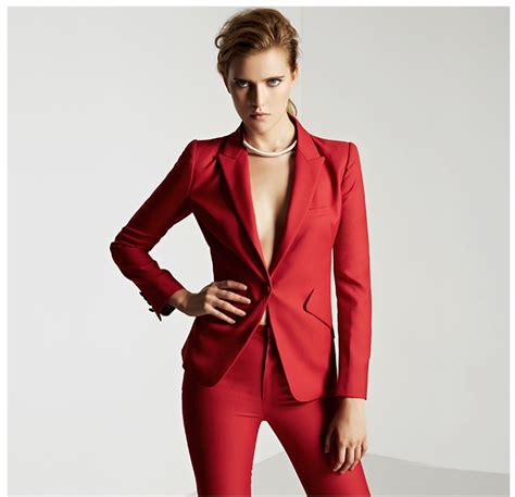 Buy Women S Custom Made Red Wear Ladies Suit Slim